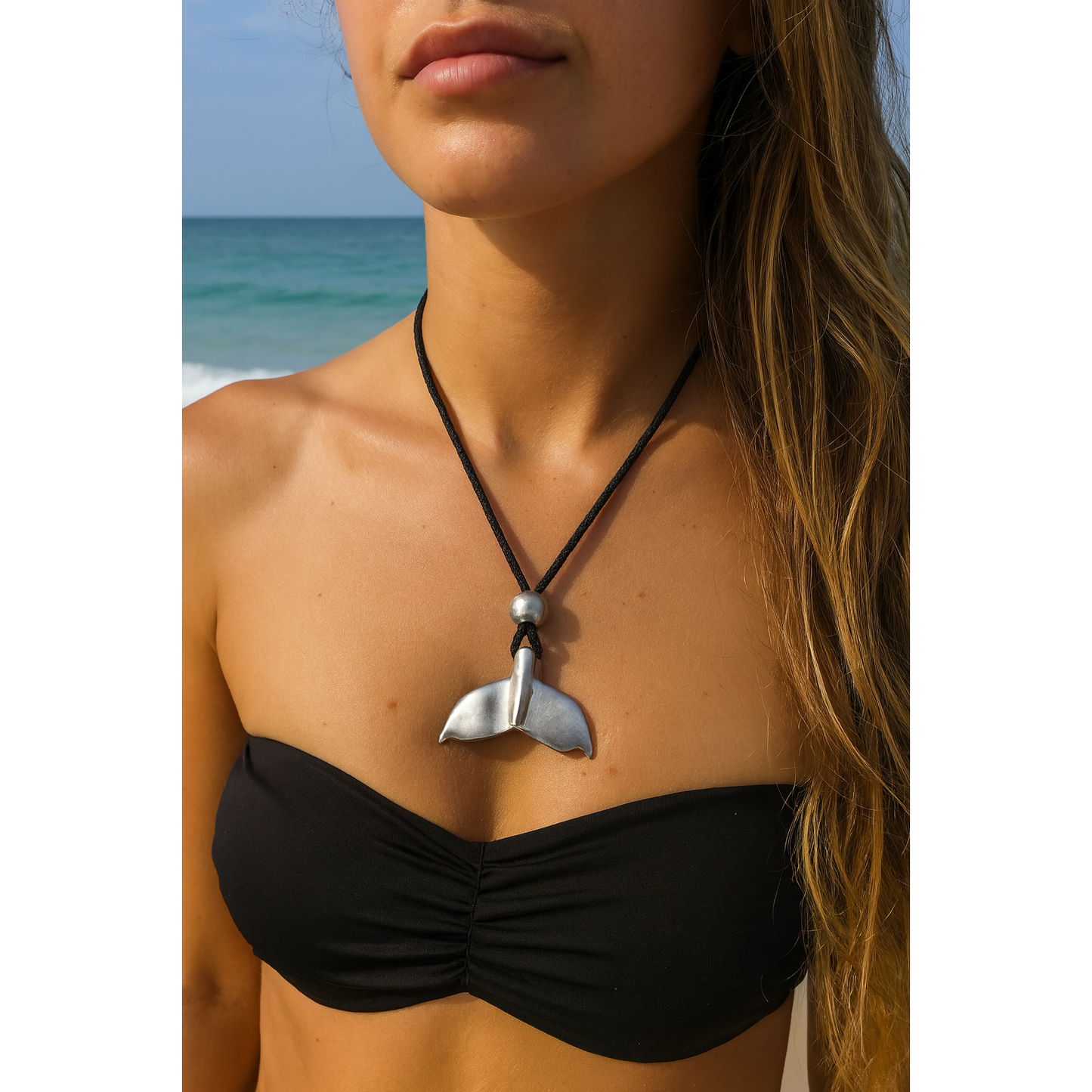 Whale tail - recycled aluminium necklace