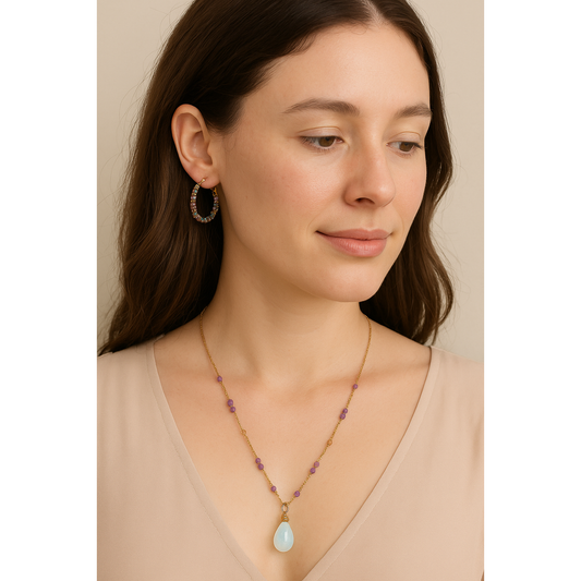 African Iris gold necklace - waterproof & durable