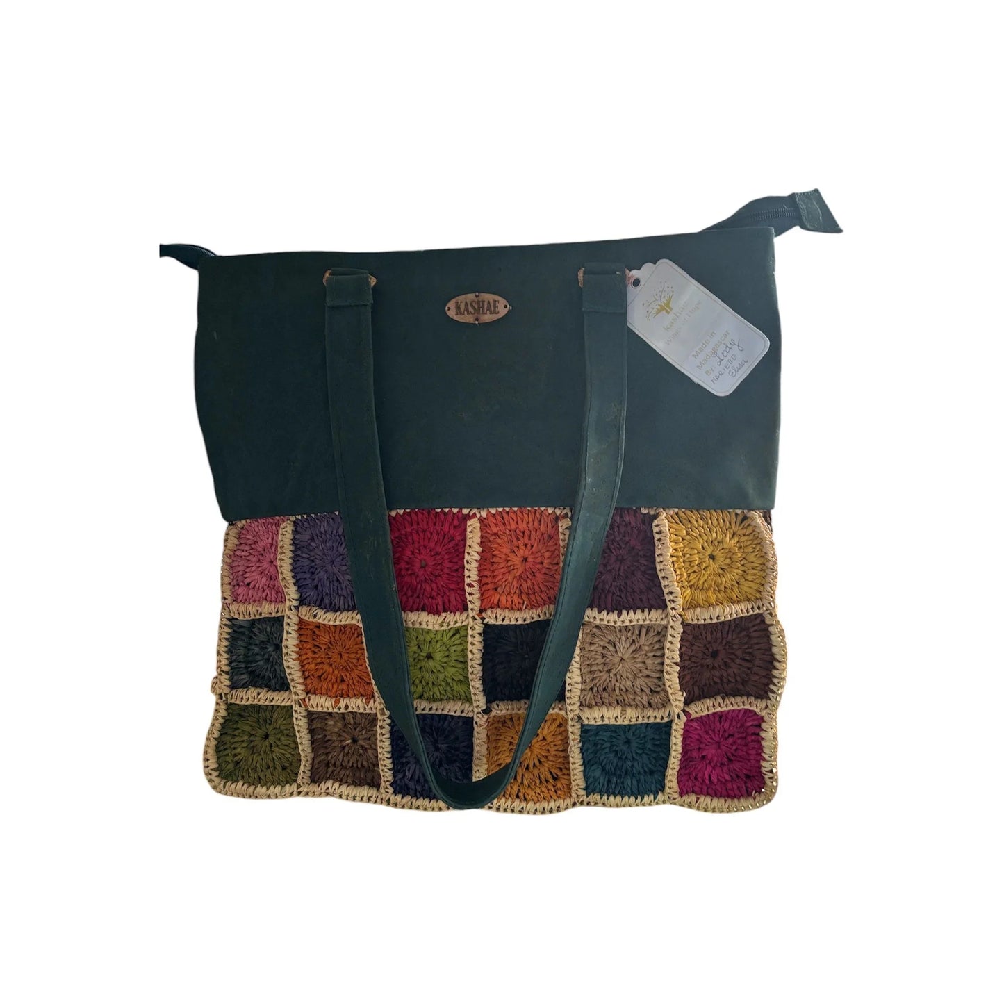 Cork & Raffia medium Tote bag – Ethical, Vegan & Handwoven in Madagascar - Kashae Wings of Hope