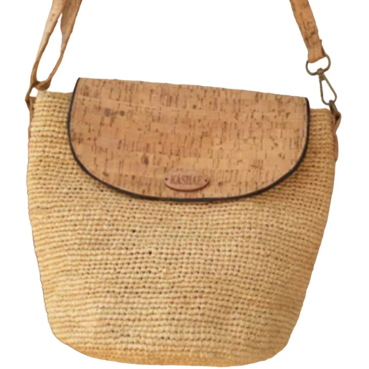Danica Handcrafted Ethical Cork and Raffia Bag – Fair Trade from Madagascar - Kashae Wings of Hope