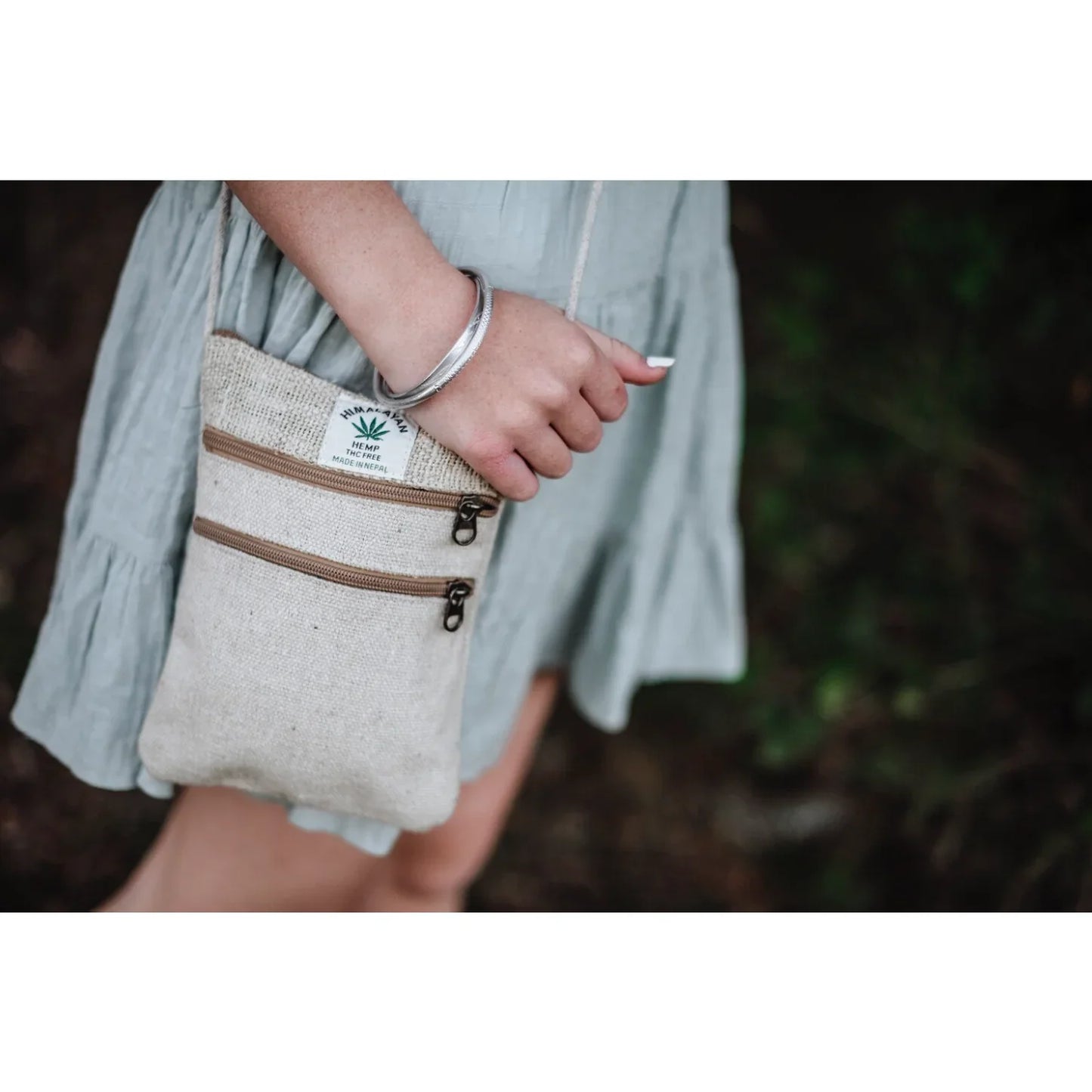 Double zip hemp bag - Kashae Wings of Hope
