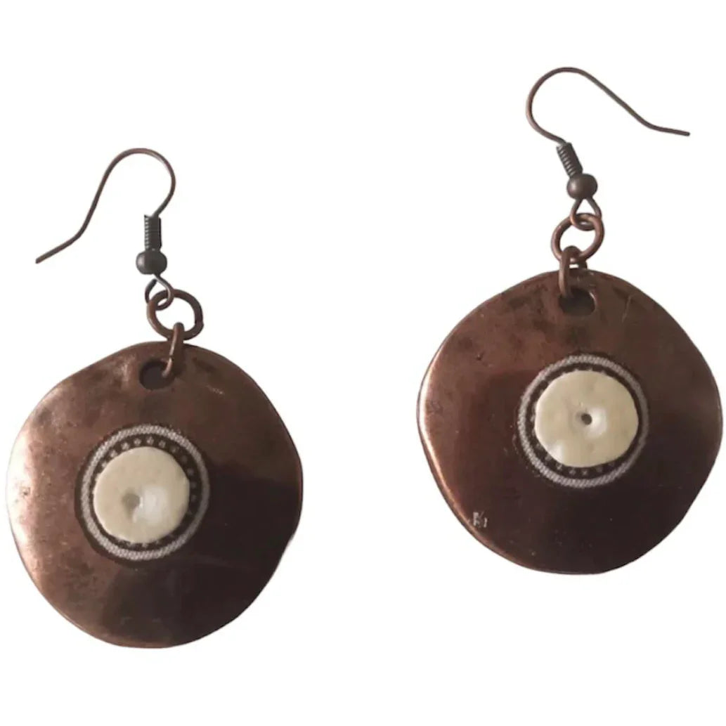 Copper Disc Earings - Kashae Wings of Hope