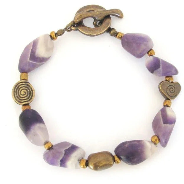 Tumbled amethyst bracelet - Kashae Wings of Hope