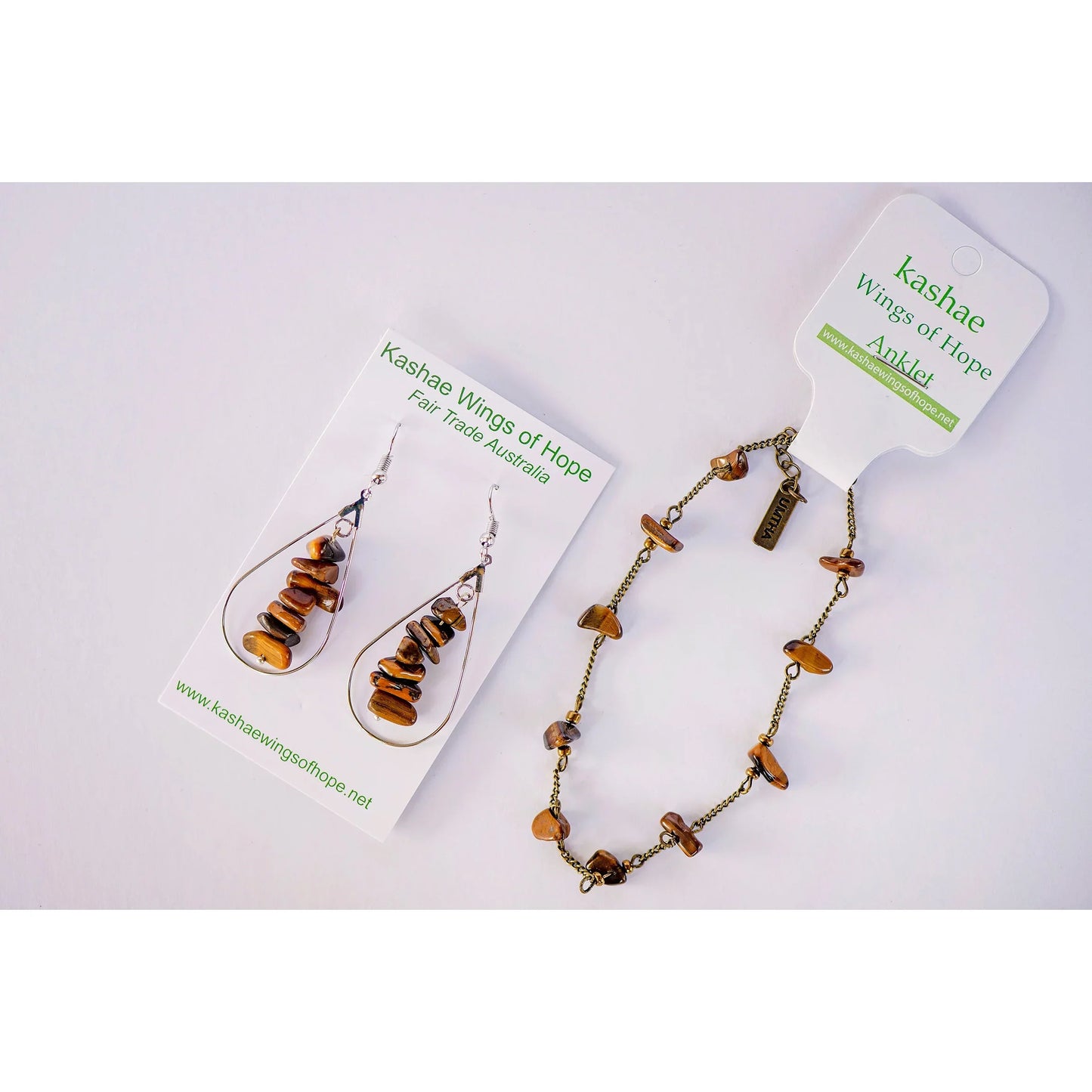 Tigers Eye anklet - Kashae Wings of Hope