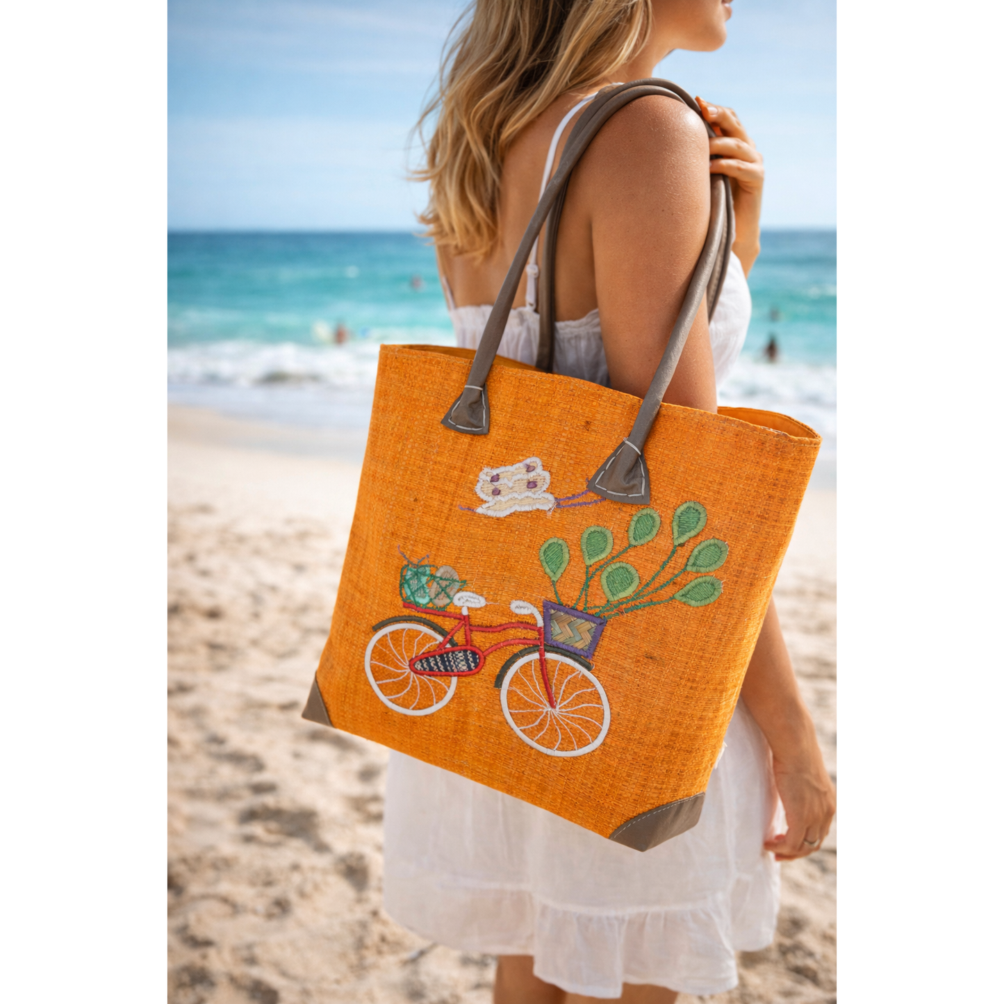 Bike raffia basket set 2 and set 3