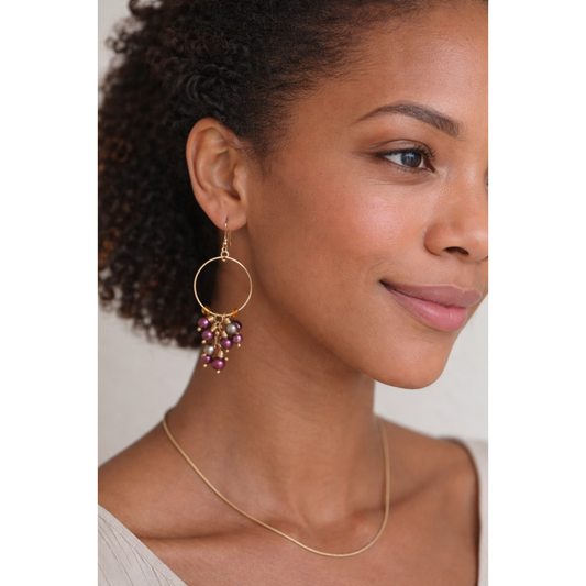 Pearl earings waterproof 18k gold plated.