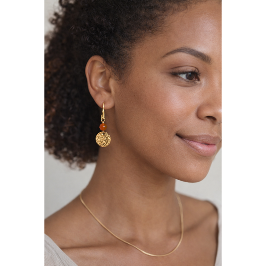 Bloom earings waterproof 18k gold plated.