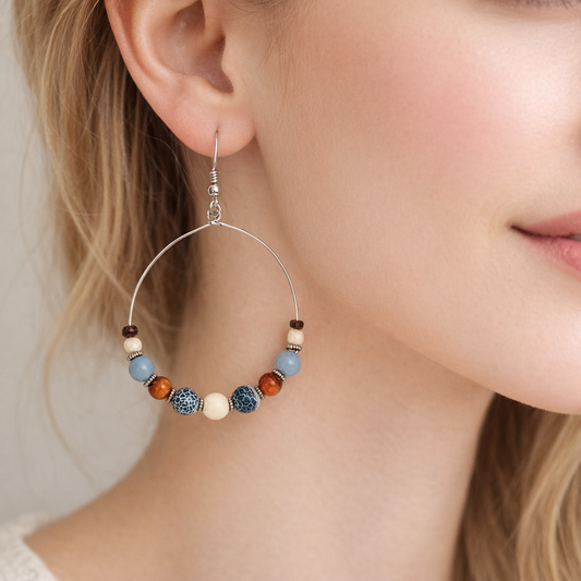 Blue beaded earings