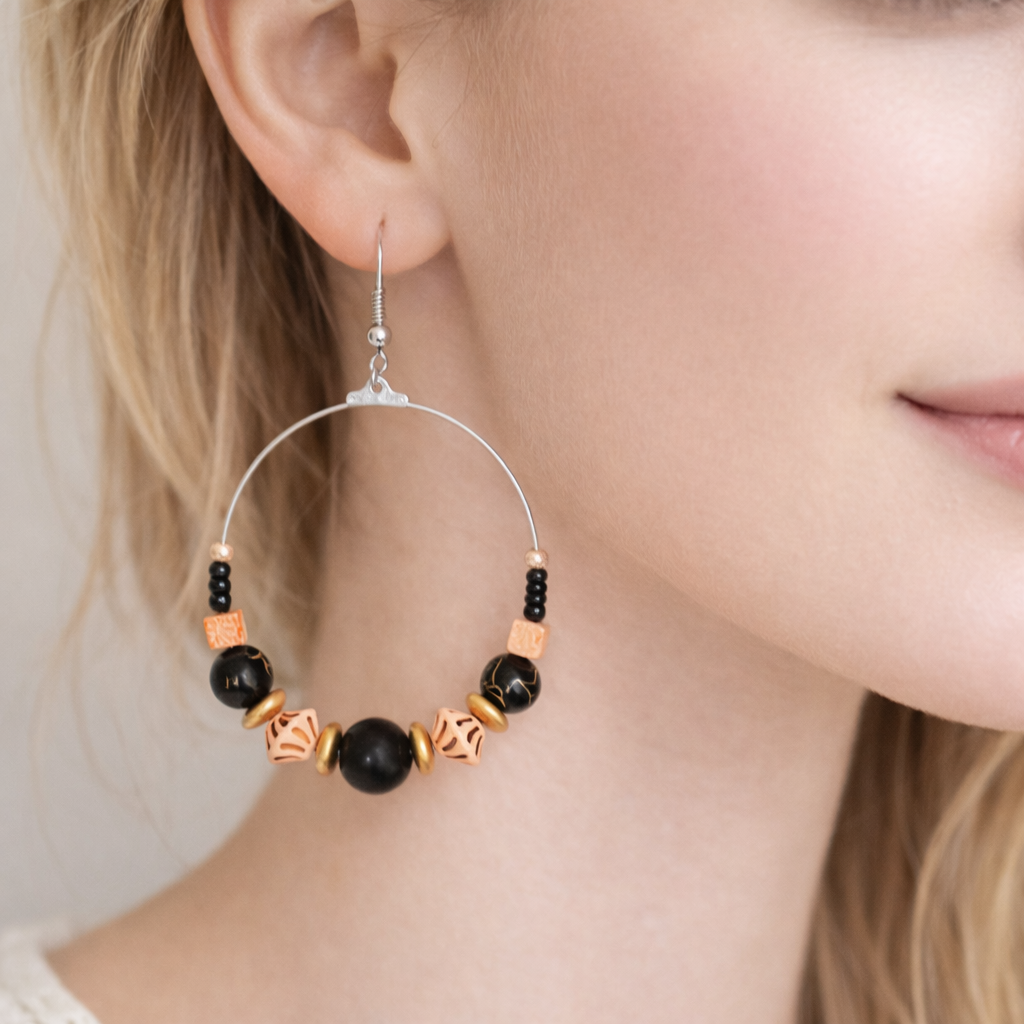 Black beaded earings