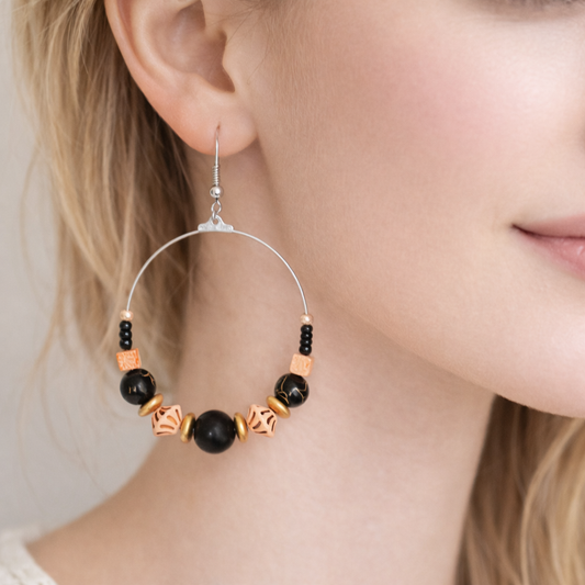 Black beaded earings
