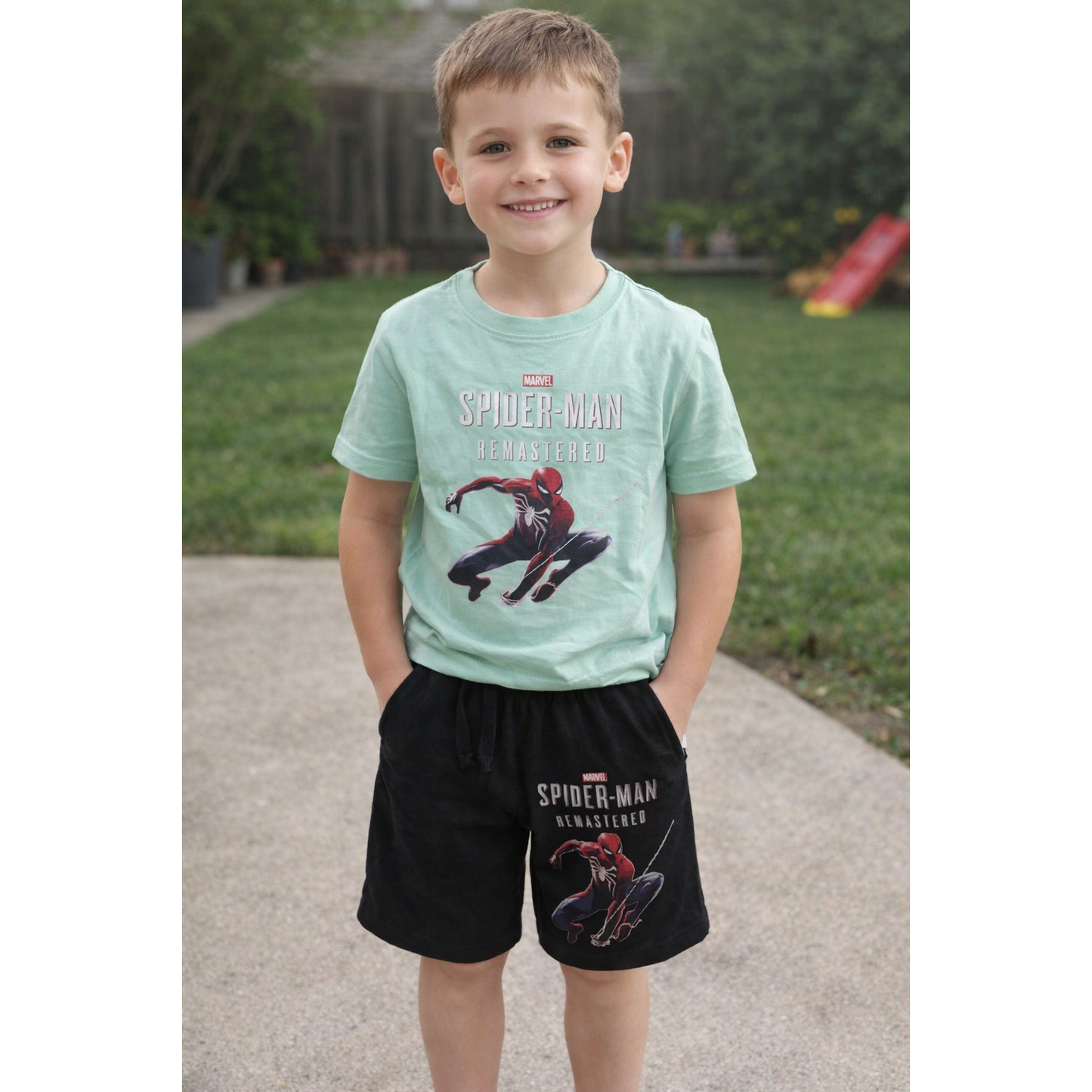 Spiderman shorts and T shirt size 4