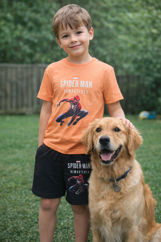 Spiderman shirt and shorts size 6
