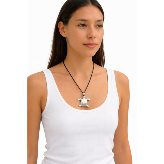 Turtle - recycled aluminium necklace