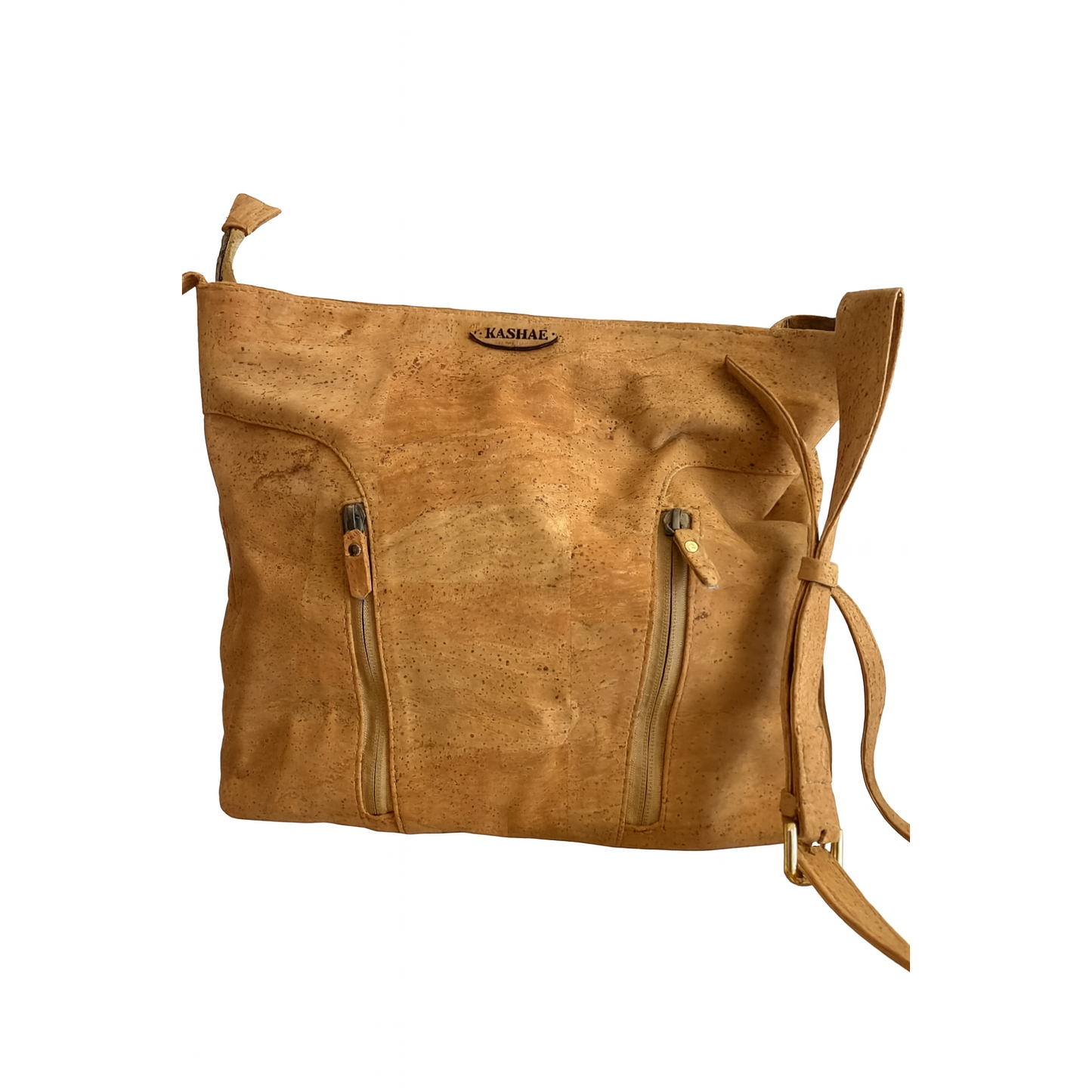 Abigail Double zip Cork Shoulder Bag – Ethical, Sustainable & vegan