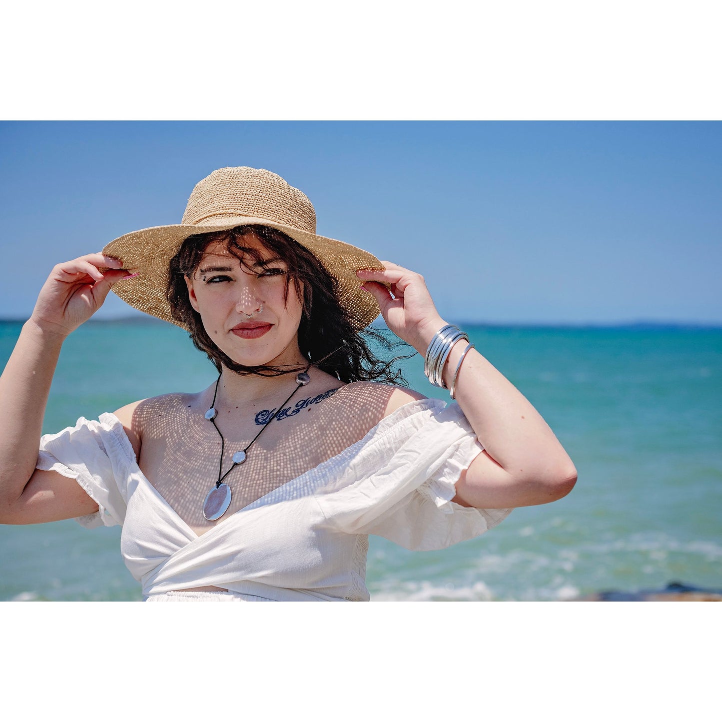 Natural crocheted hat