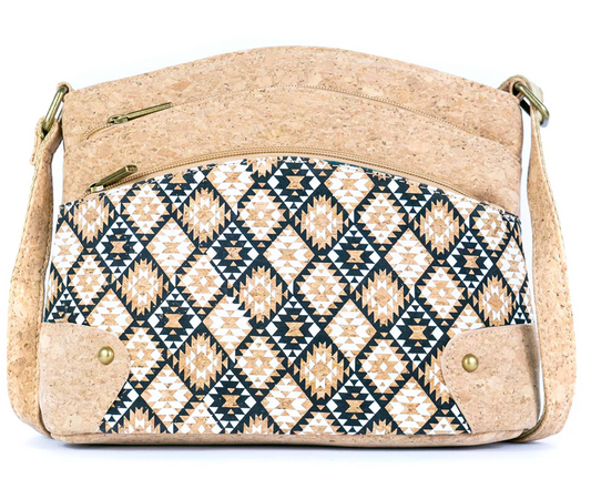 Cork black aztec 3-Line Zipper Natural Cork