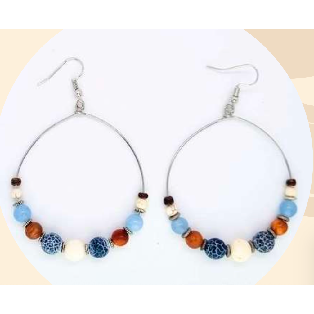 Blue beaded earings