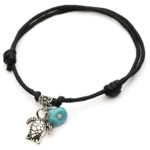 Anklet with turtle and gemstone