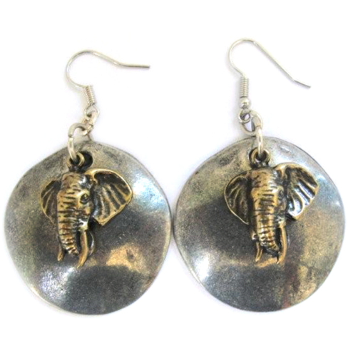 Elephant Disc earings