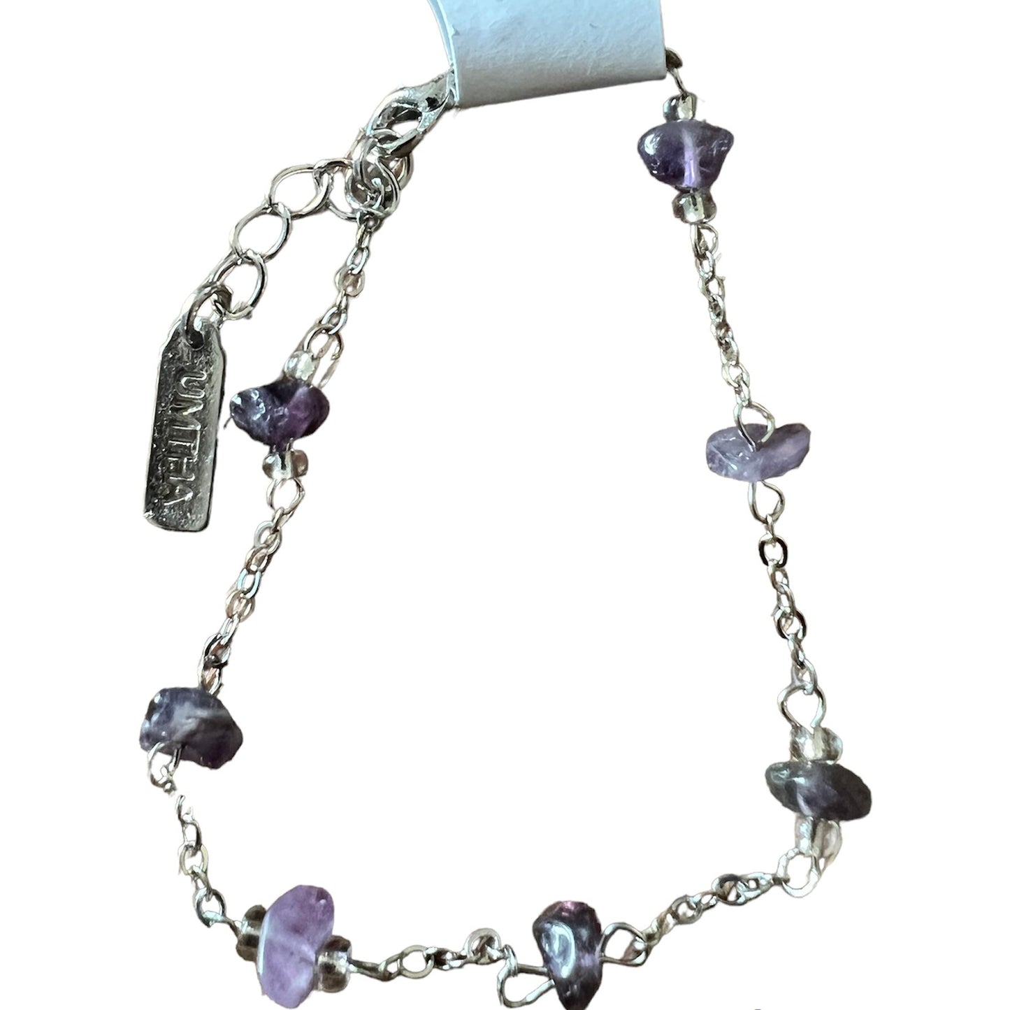 Amethyst chain bracelet