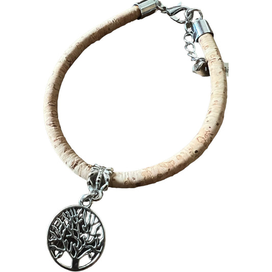 Cork tree of life bracelet