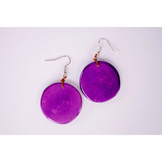 Tagua purple Earings
