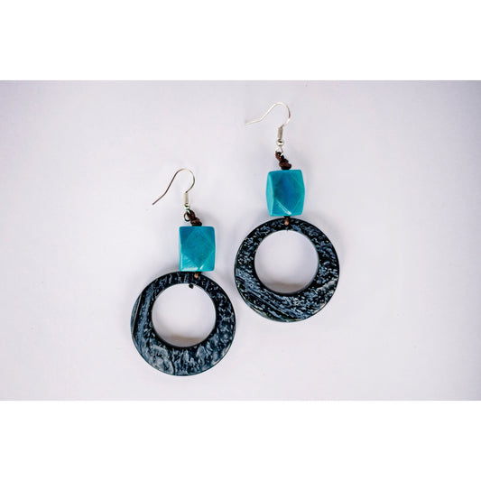 Tagua blue earings