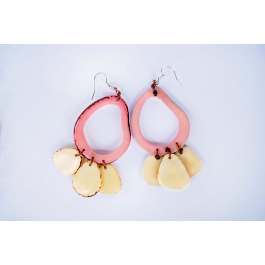 Tagua pink earings
